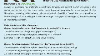 High Throughput Screening (HTS) Market 2018-2022 Global Key Manufacturers Analysis Review