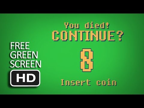 Free Green Screen - Insert Coin Countdown Game Over