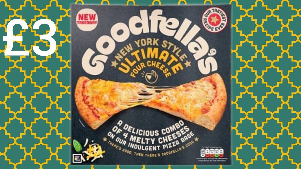 Goodfellas New York Style 4 Cheese Pizza + Added Extras Sweetcorn Onion Rings Sausage Rolls Review 