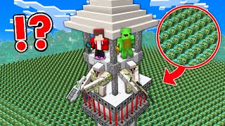 The TALLEST Security House vs Zombie Apocalypse JJ and Mikey in Minecraft - Maizen Mizen JJ Mikey
