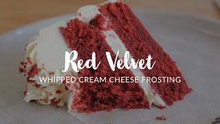 Red Velvet Cake with Whipped Cream Cheese Frosting