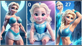 Gym Princess Elsa vs Jasmine Aging Time-Lapse