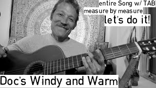 Windy and Warm - Doc Watson - Complete Guitar Tutorial +w/ Lesson w/ Tab