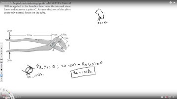 Determine the internal shear force and moment a point C