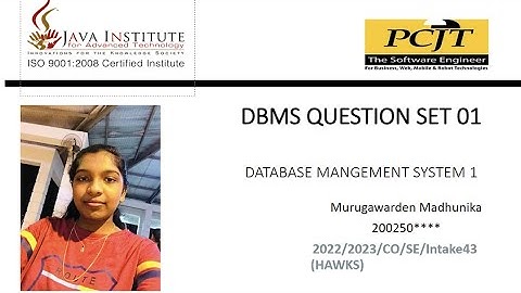 DBMS question set 01 | Create a Database Using Heidi | Java institute | Murugawarden Madhunika