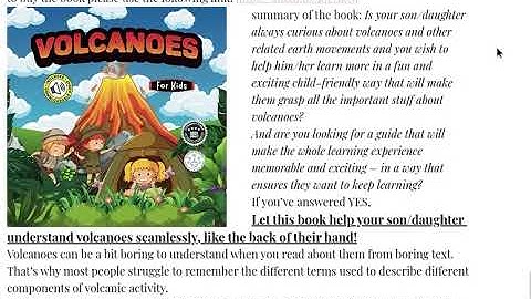 Volcanoes For kids Educational science book for learning about volcanoes #book #read #write #(enjoy)