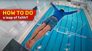 HOW TO DO a LEAP OF FAITH | Flying front flip Assassin's Creed IN REAL LIFE in swimming pool