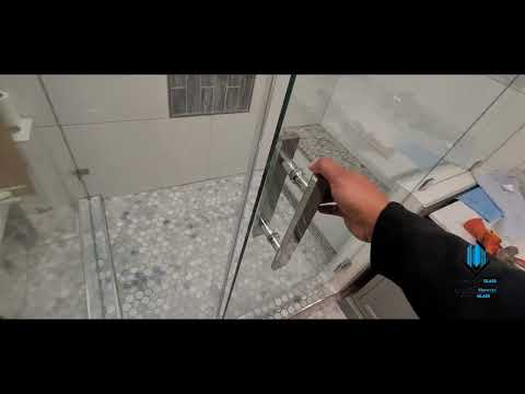 Frameless Corner Shower with Kneewall