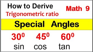 How to derive the Trigonometric ratio of special angles 30-45-60 MATH 9 Fourth (4th) quarter week 2