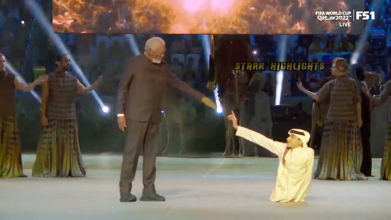 Morgan Freeman and Ghanim Al Muftah epic performance at Qatar 2022 World Cup Opening   qatar2022