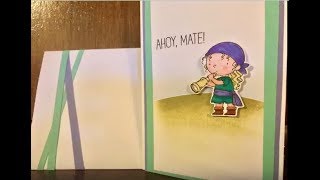 Como hacer FONDOS SENCILLOS para tarjetas??? PASO a PASO. Tarjeta pirata ;)