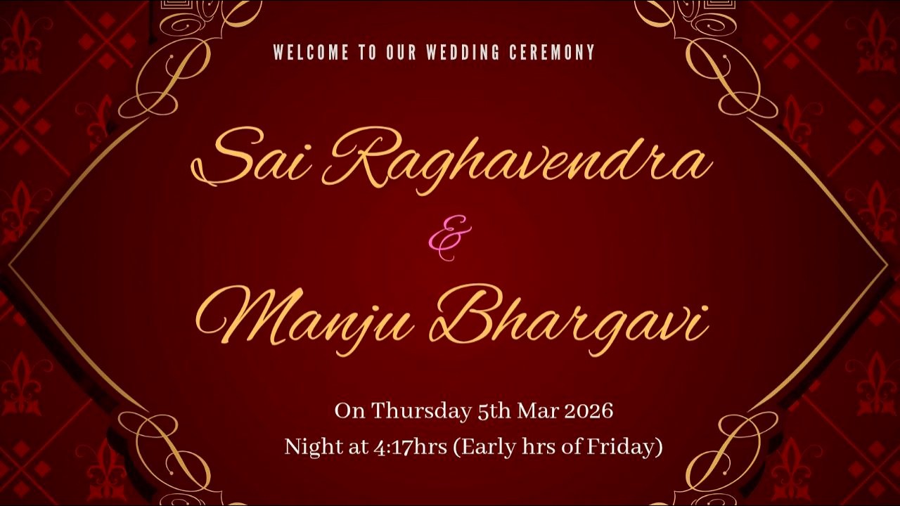 Sai Raghavendra Weds Manju Bhargavi Wedding Ceremony