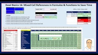 Excel Basics 16: Mixed Cell References #1 Trick to Creating Formulas Quickly!!!