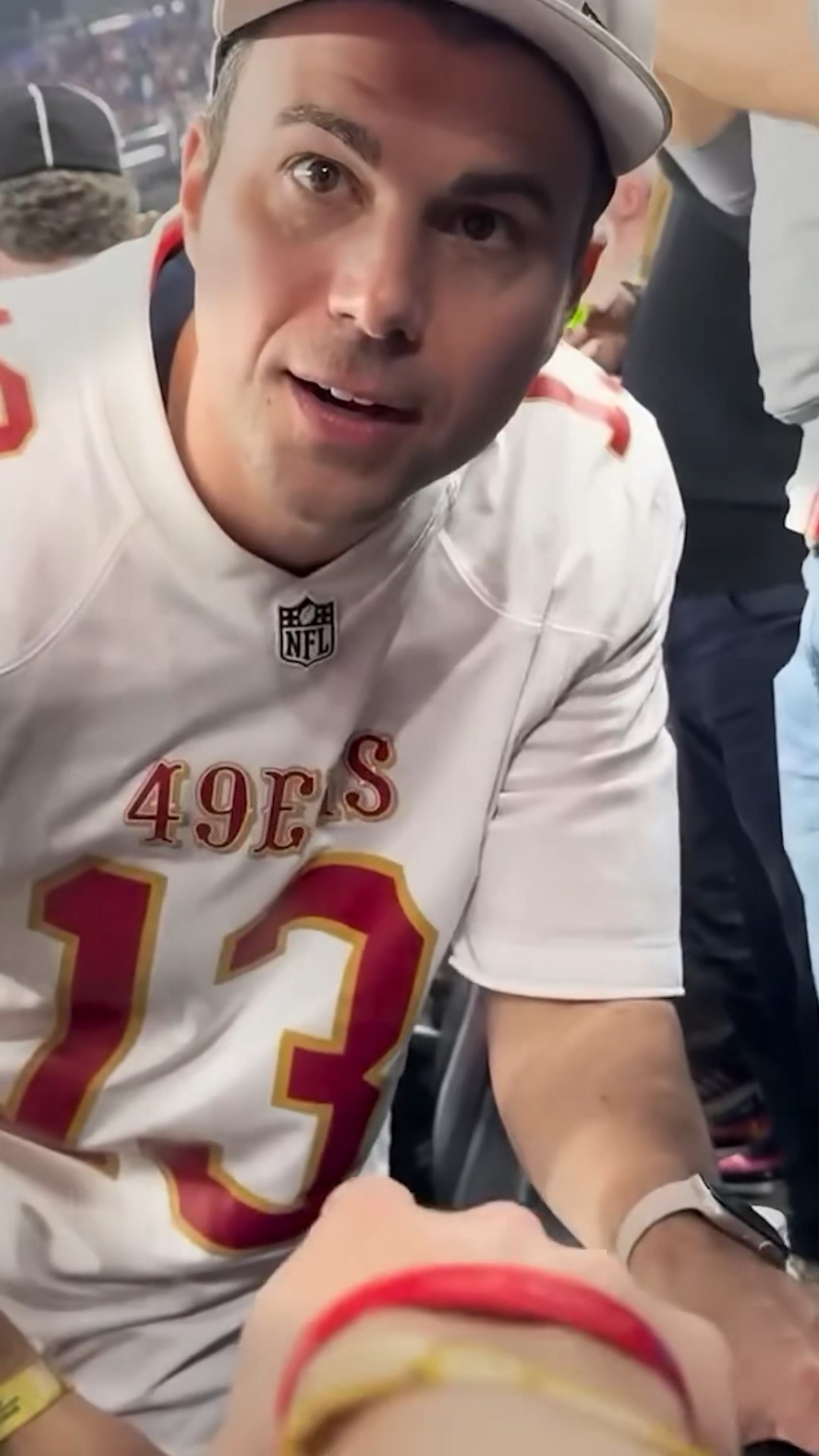 I snuck a football into the Super Bowl for this