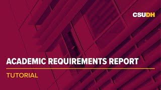 Academic Requirements Report (AAR)