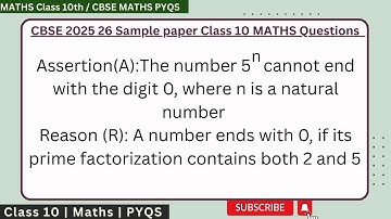 Assertion(A):The number 5^n cannot end with the digit 0, where n is a natural number Reason (R): A n