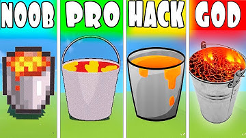 NOOB VS PRO VS HACKER VS GOD LAVA BUCKET MINECRAFT PIXEL ART