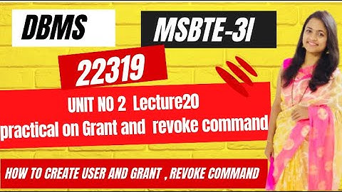 DMS- Practical on DCL COMMAND| Unit No -2 | Lecture No:20| SQL DCL Command| DCL| Hindi #sql #shorts