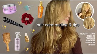 ✨MI RUTINA DEL CABELLO + TIPS ✨todos mis trucos para un pelo sedoso, productos y peinados