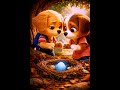 two puppy  blue egg #cartoon #cuteanimal #aivideo #moralstories #entertainment #animation