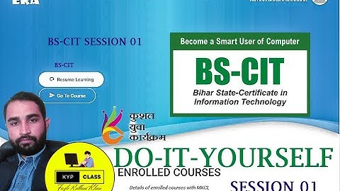DO-IT-YOURSELF BS-CIT SESSION 01| How To Score 10 On 10 In Do It Yourself | Era KYP CLASS [HINDI]