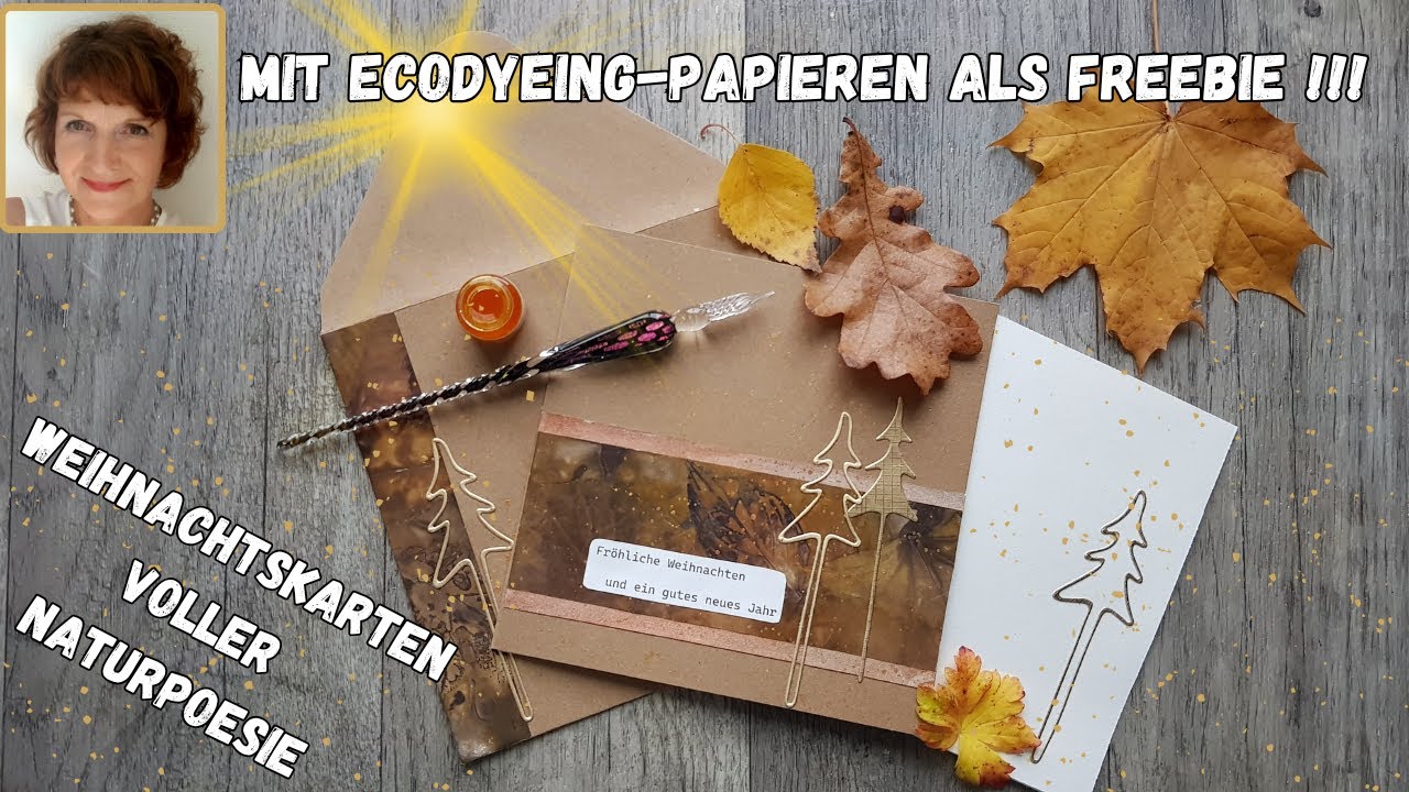 Ähnlich und doch einzigartig - Weihnachtskarten-Serie mit Ecodyeing-Papieren ⭐️ inkl. Freebie!⭐️
