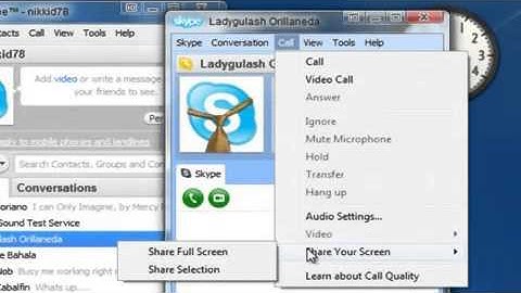 Sharing Screen with skype
