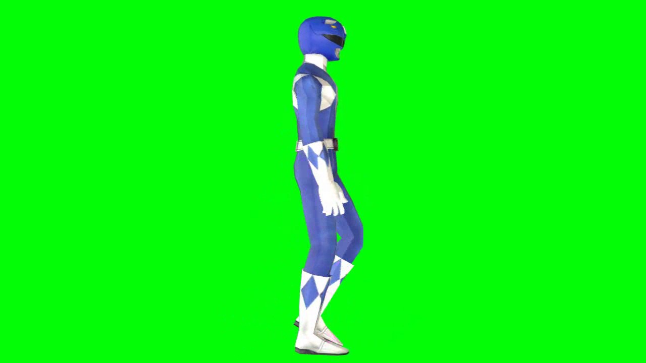 power ranger blue walk animated left chroma - YouTube