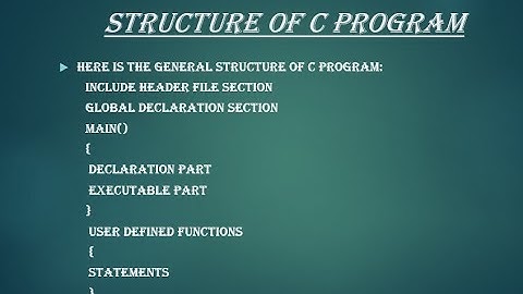 STRUCTURE OF C PROGRAM AND STEPS TO EXECUTE IT....