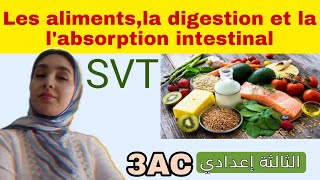 les aliments, la digestion et l'absorption intestinale أول درس /ثالثة إعدادي/ علوم الحياة والارض