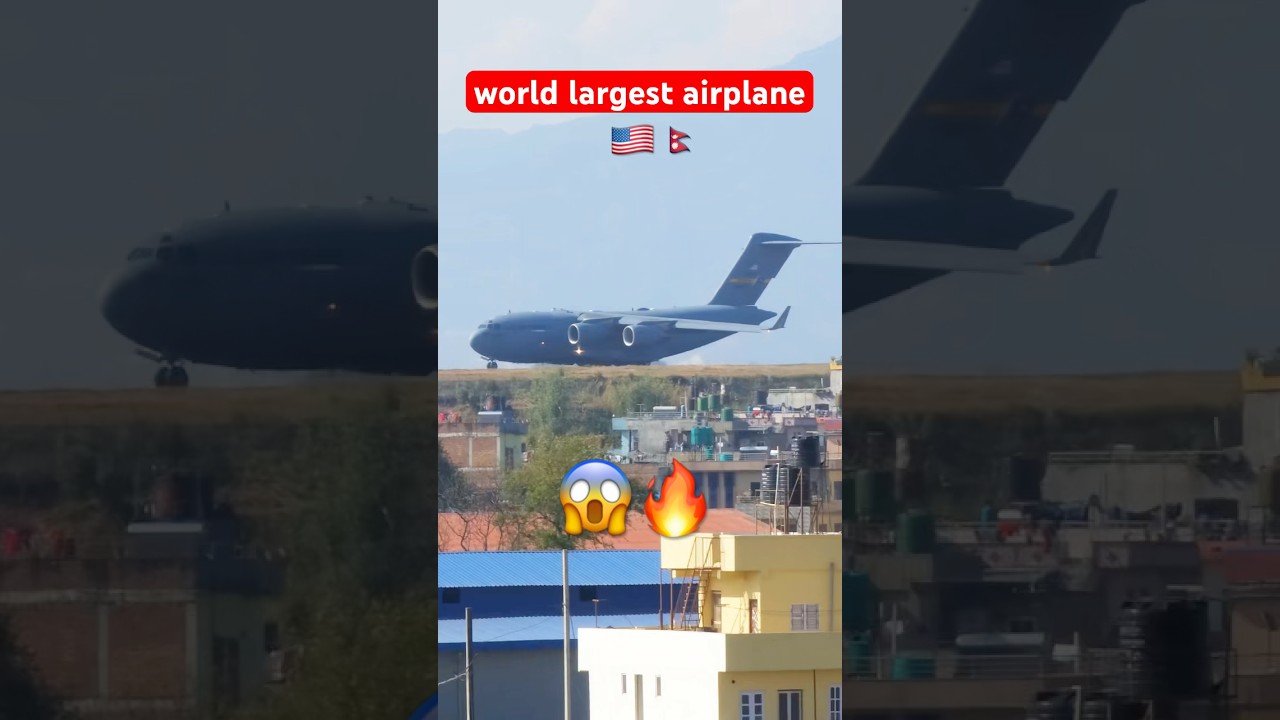 US military plane lands at Nepal airport || The world's largest airplane 