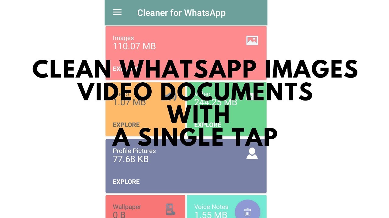 How to Clean Whatsapp Images Video Documents with a single tap YouTube