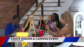 Crate diggin & canvas pairs painting with music and vinyls