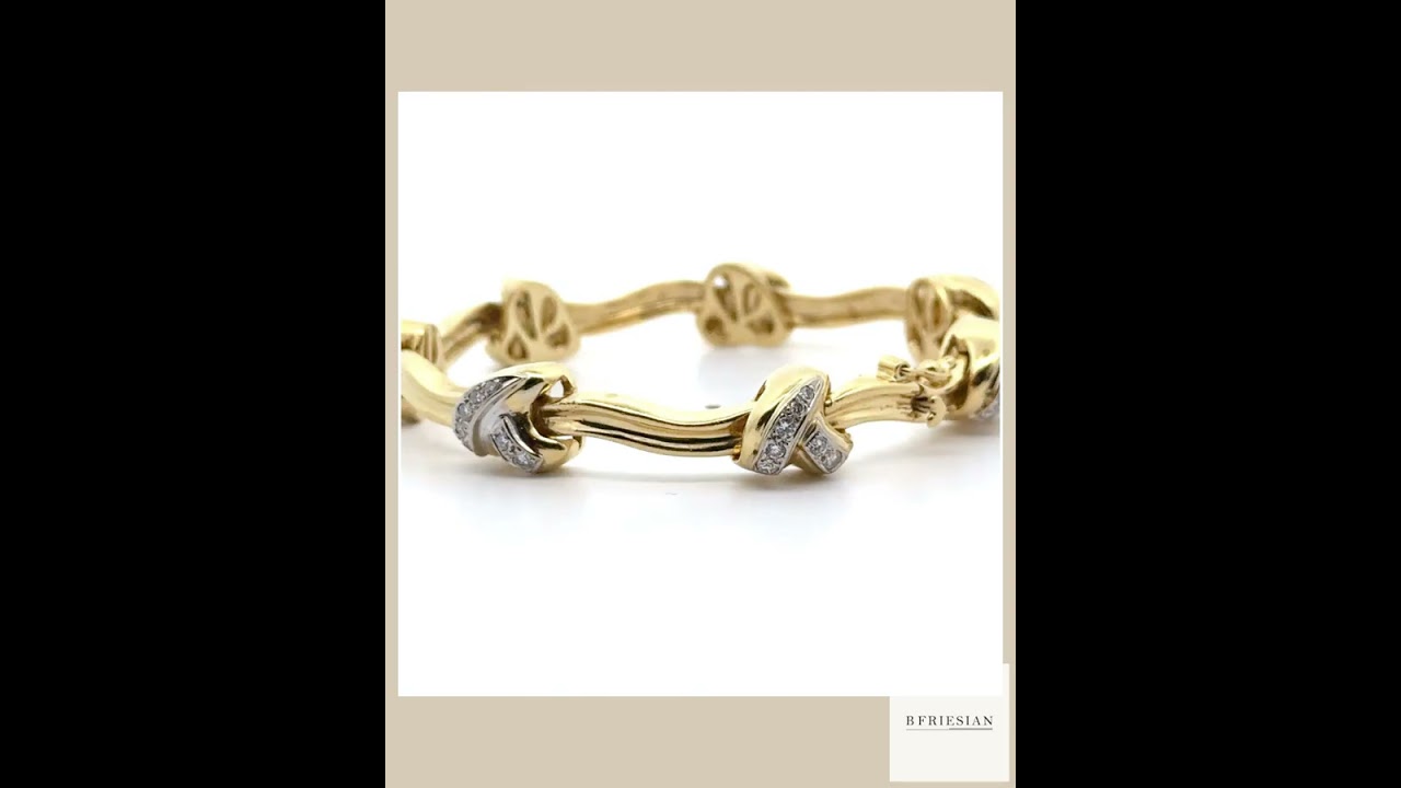 Diamond and 18kt Two Tone Gold Bracelet