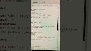 Find Pivot Index #prefixsum #python #leetcode #leetcode75 #coding #dsa