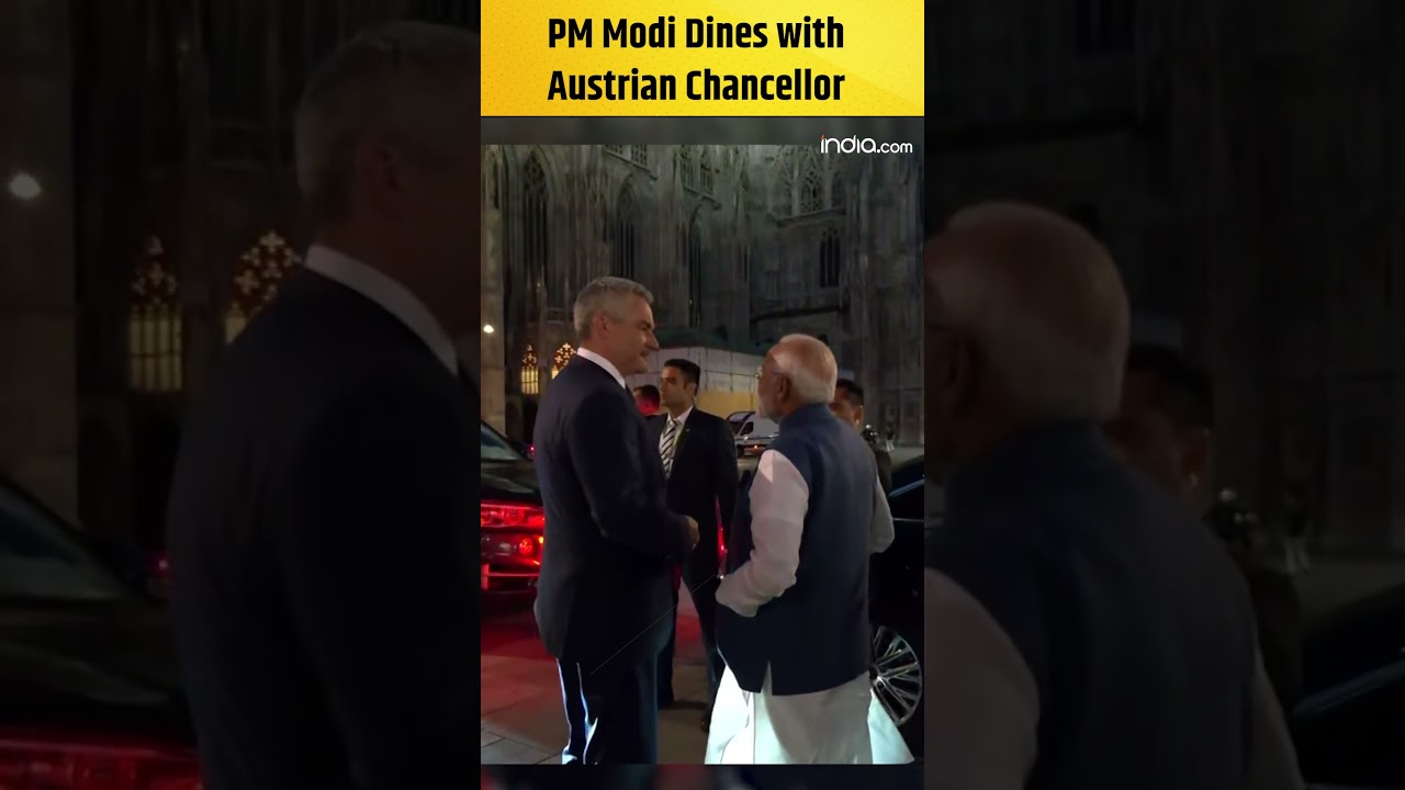 PM Modi joins Austrian Chancellor for dinner; clicks selfie with Indian diaspora outside venue