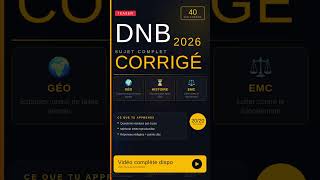TEASER DNB 2026 🔥 Sujet Complet Corrigé Histoire-Géo-EMC + Méthode Brevet (40 min) #dnb2026 #brevet