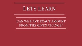 exact change useit or loseit using python