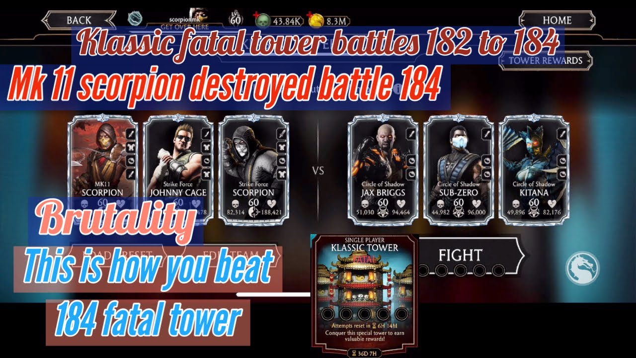 Klassic fatal tower battles 182 to 184