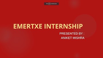 EMERTXE IOT INTERNSHIP PPT VIDEO PRESENTATION BY ANIKET MISHRA