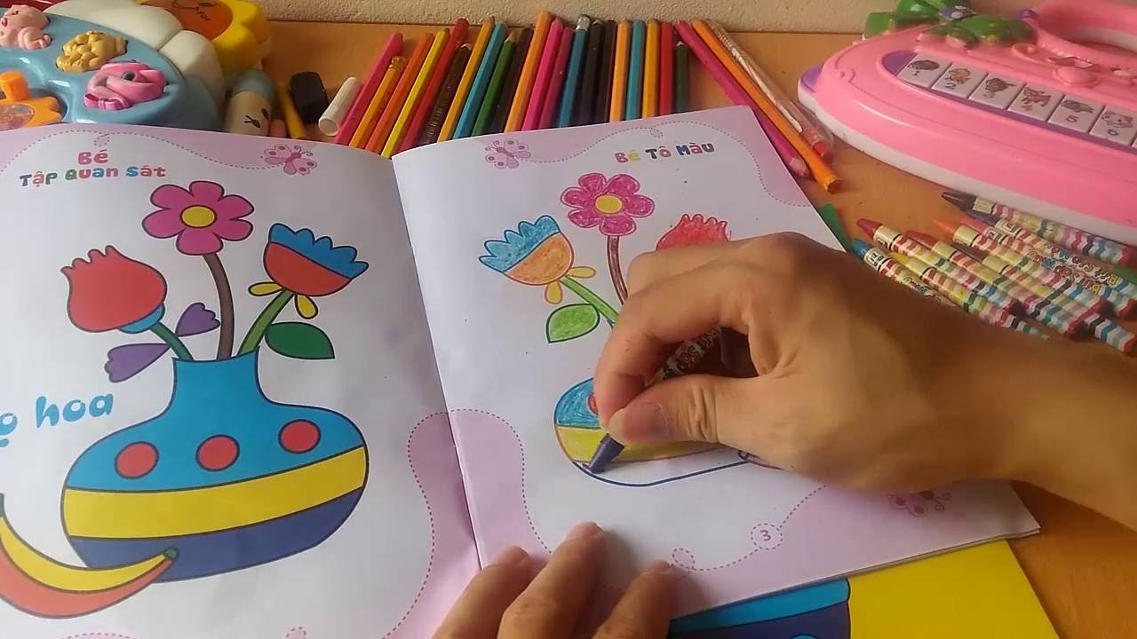 Bé Tập Tô Kid Paints Hướng Dẫn Bé Tô Màu Các Loại Hoa - Bài Tập Tô Dành Cho  Bé Từ 3 Đến 5 Tuổi - Youtube