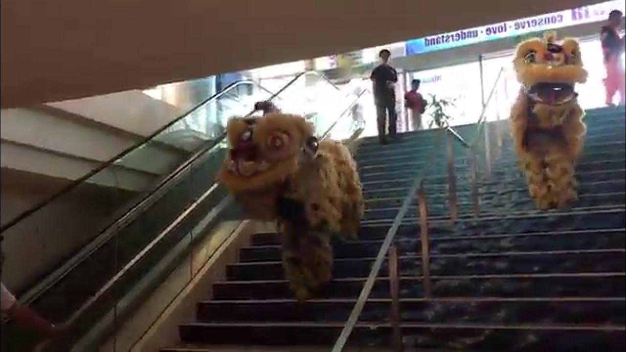 Lion dance at Aquaria KLCC entrance Lion dance at Aquaria KLCC entrance