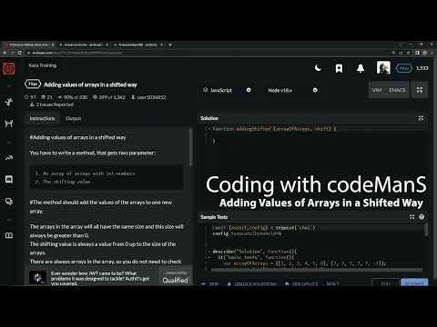 Codewars 7 kyu Adding Values of Arrays in a Shifted Way Javascript