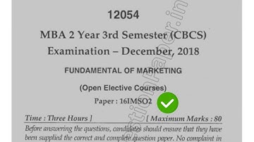 2018 Mdu MBA 3rd Sem Fundamental of Marketing Question Paper #MduQuestionPaper