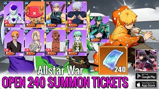 Allstar War | Open 240 Summon Tickets get SSR+ | Allstar War Gameplay Anime screenshot 4