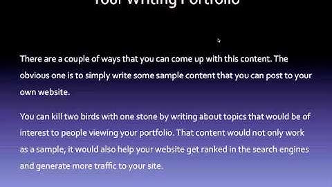 Writing - How To Create A Writing Portfolio