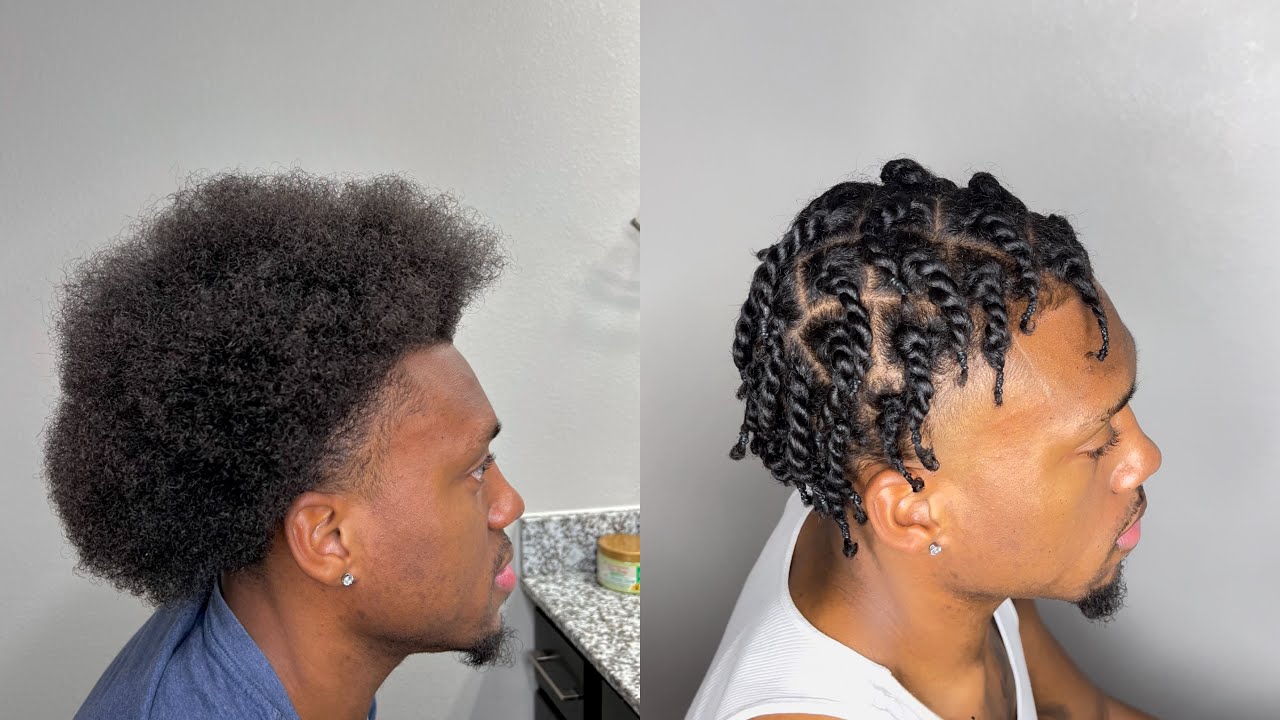 HOW TO: MINI TWO STRAND TWIST ON BLACK MEN SHORT NATURAL HAIR.  #menhairstyles #minitwist - YouTube