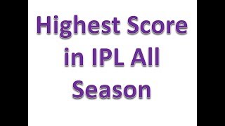 Highest score in an inning by an individual  ipl all season