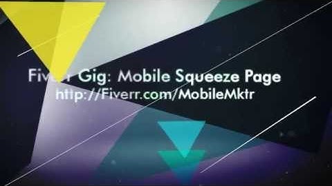 Fiverr Gig: Custom Designed Mobile Squeeze Page