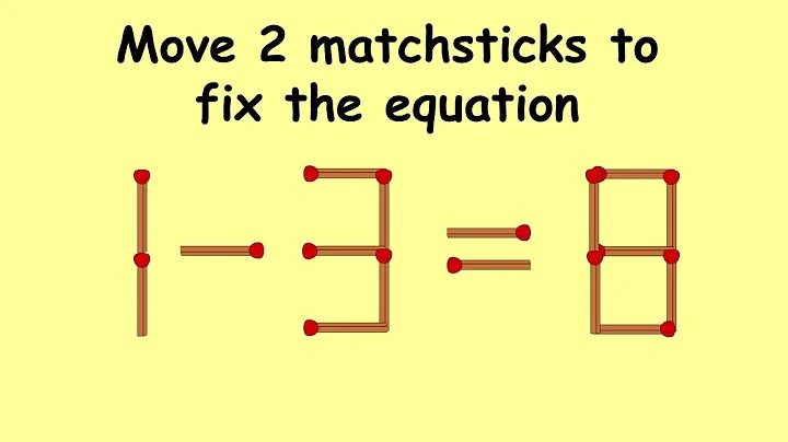 Fix 1-3=8 | Match Stick Puzzles #39 | turn the wrong equation into correct
